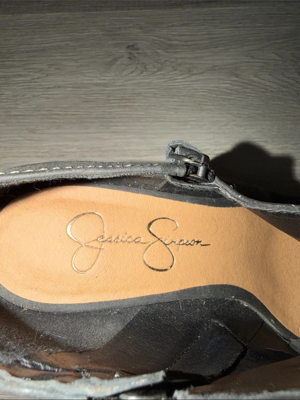 Jessica Simpson Peep-Toe Ankle Booties - Black Sz 10 EUC